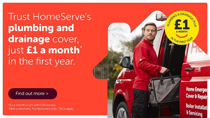 Trust Homeserve's plumbing and drainage cover from just 50p a month in the first year